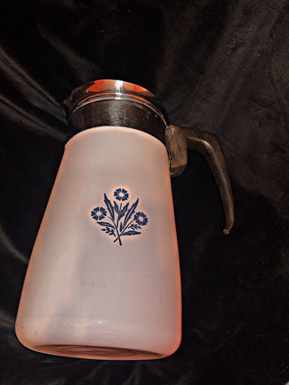 Vintage Corning Ware Blue Cornflower 9-Cup Stove Top Coffee Percolator -Complete